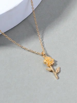 Strawberries Flower Pendant Necklace