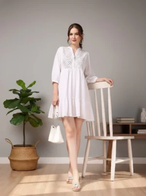 White Breezy Sophisticated Summer Dress