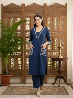 Women Ethnic Set Blue
